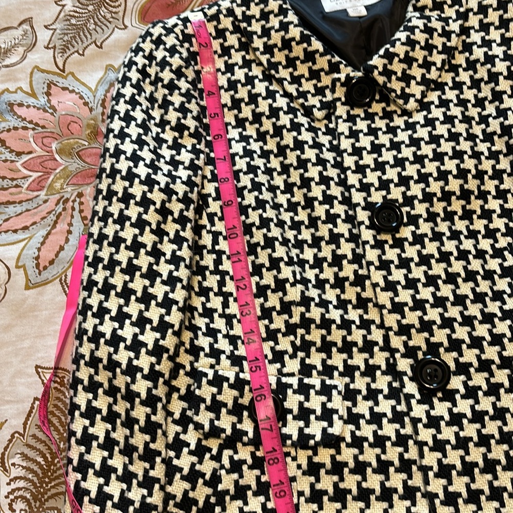 🔥SALE🔥 Liz Clairborne Houndstooth Black/White Jacket size 14P - Picture 7 of 8